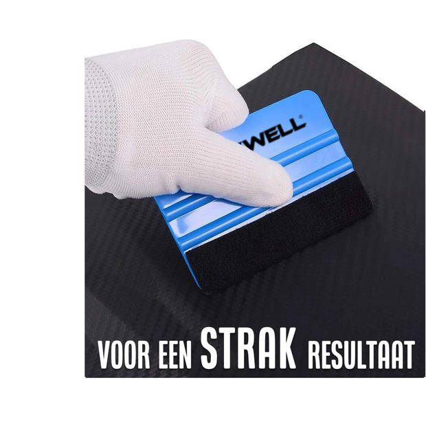 Rakel met vilt - Squeegee - (voor raamfolie, carwrap, plakfolie, keuken wrappen) 10x7,5cm