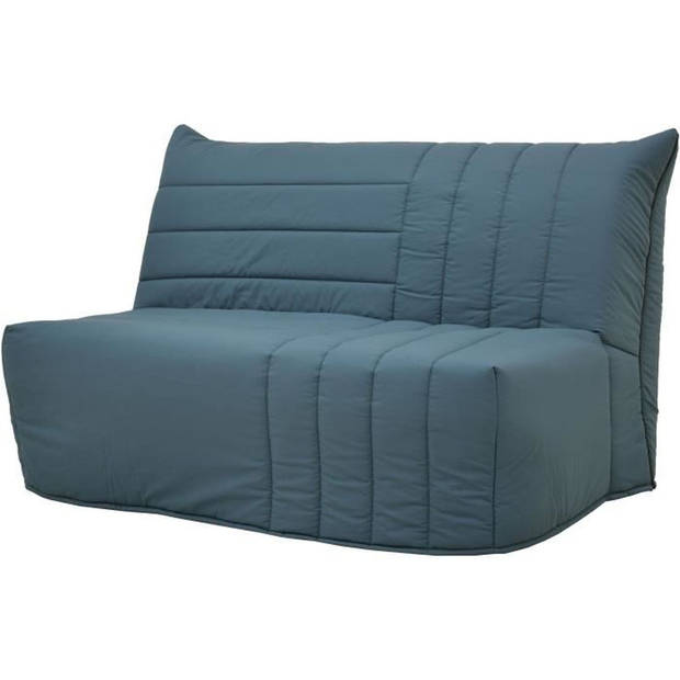 BECCI BZ 2-zitsbank - Pruisisch blauwe stof - Bultex matras - L142 x D101 x H95cm - Made in France