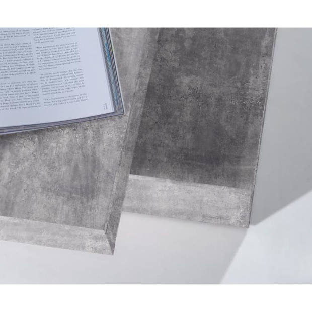 Draaibare vierkante Salontafel - Spaanplaat - Lichtgrijs betondecor - Klassiek - L 78 x D 78 x H 35,4 cm - KOFFIE