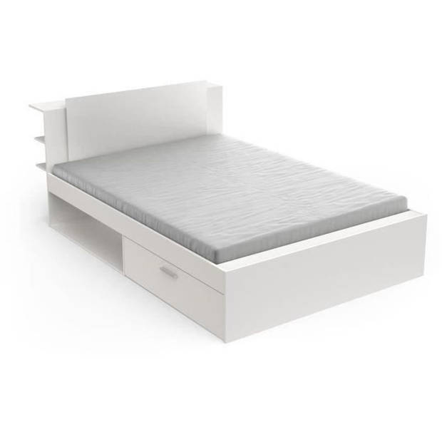 Volledige volwassen slaapkamer LIFE - Bed + Ladekast + Kledingkast - Wit decor - DEMEYERE - Made in France