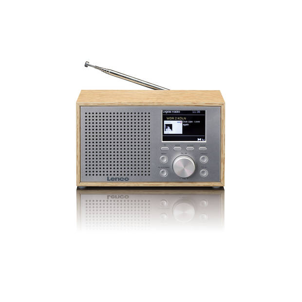 Compacte en stijlvolle DAB+/FM radio met Bluetooth® en houten behuizing Lenco Hout
