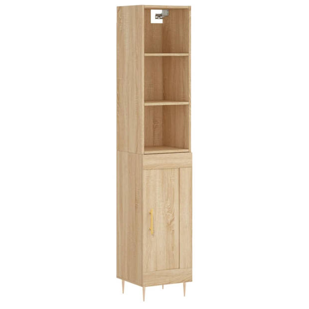 vidaXL Hoge kast 34,5x34x180 cm bewerkt hout sonoma eikenkleurig