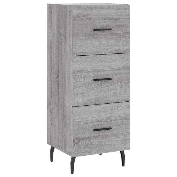 vidaXL Hoge kast 34,5x34x180 cm bewerkt hout grijs sonoma eikenkleurig