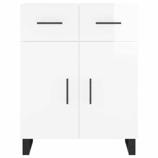 The Living Store Dressoir - Hoogglans Wit - 69.5 x 34 x 90 cm - Duurzaam materiaal