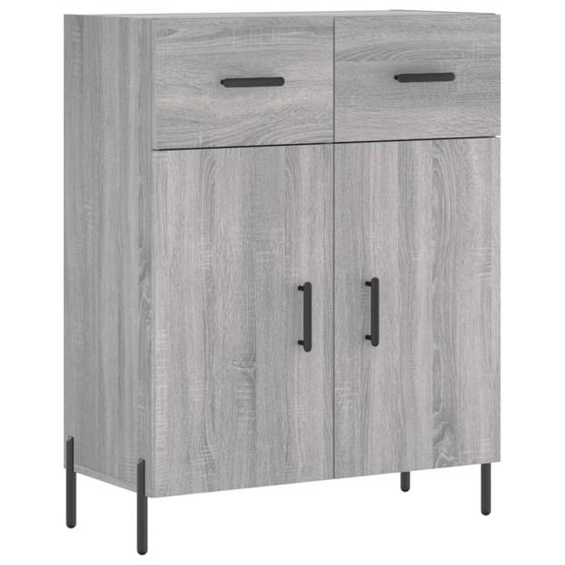 vidaXL Hoge kast 69,5x34x180 cm bewerkt hout grijs sonoma eikenkleurig