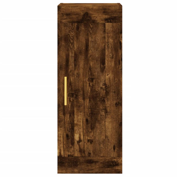 vidaXL Hoge kast 34,5x34x180 cm bewerkt hout gerookt eikenkleurig