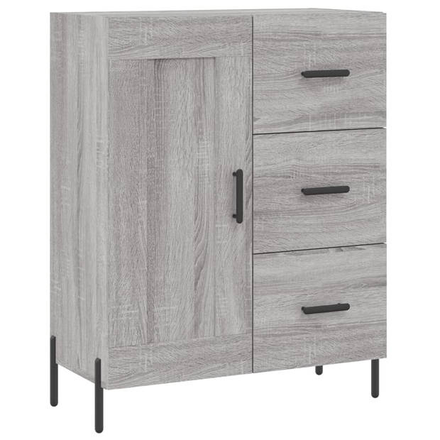 vidaXL Hoge kast 69,5x34x180 cm bewerkt hout grijs sonoma eikenkleurig