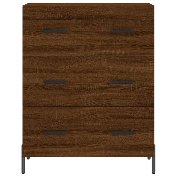 vidaXL Hoge kast 69,5x34x180 cm bewerkt hout bruin eikenkleur