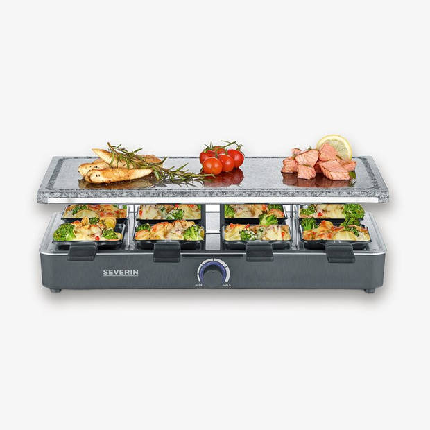 Raclette party grill met natuurlijke grillsteen