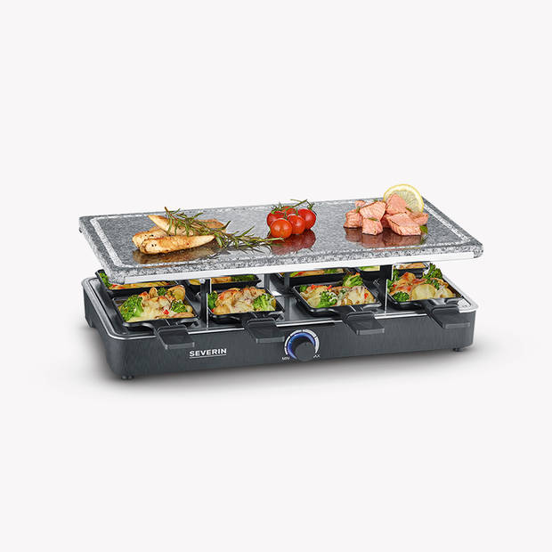 Raclette party grill met natuurlijke grillsteen