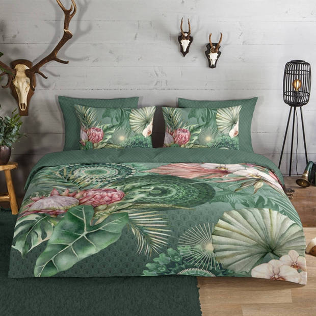 HIP Collectie Egor Flanel Dekbedovertrek Groen-Lits-jumeaux (240 x 200/220 cm)