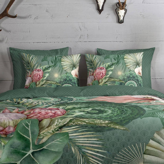 HIP Collectie Egor Flanel Dekbedovertrek Groen-Lits-jumeaux (240 x 200/220 cm)