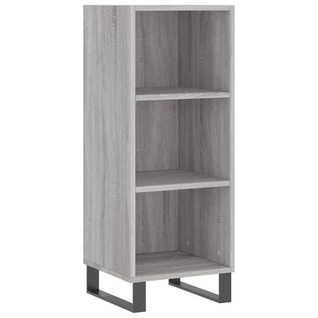 vidaXL Hoge kast 34,5x34x180 cm bewerkt hout grijs sonoma eikenkleurig