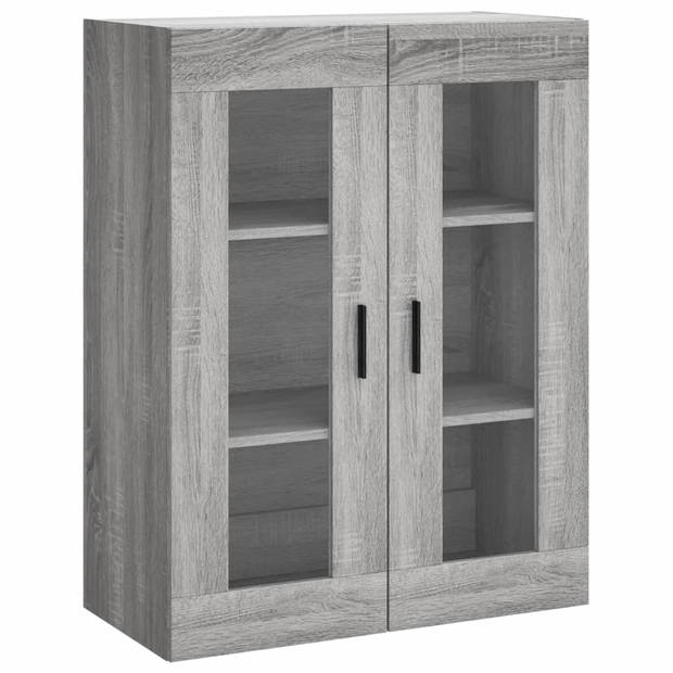 vidaXL Hoge kast 69,5x34x180 cm bewerkt hout grijs sonoma eikenkleurig