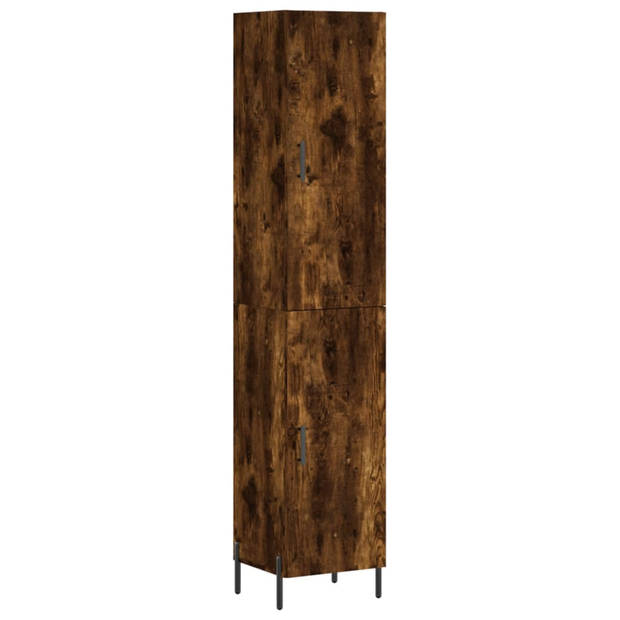 vidaXL Hoge kast 34,5x34x180 cm bewerkt hout gerookt eikenkleurig