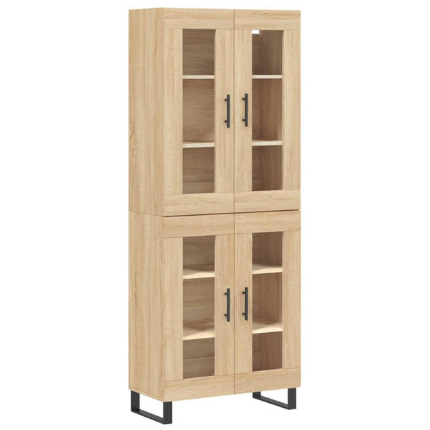 vidaXL Hoge kast 69,5x34x180 cm bewerkt hout sonoma eikenkleurig