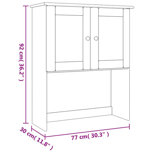 vidaXL Opzetkast ALTA 77x30x92 cm massief grenenhout