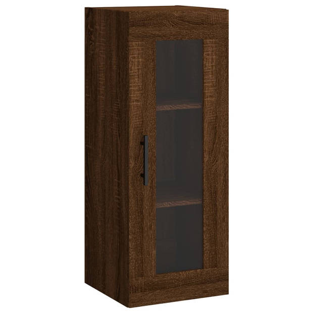 vidaXL Hoge kast 34,5x34x180 cm bewerkt hout bruin eikenkleur