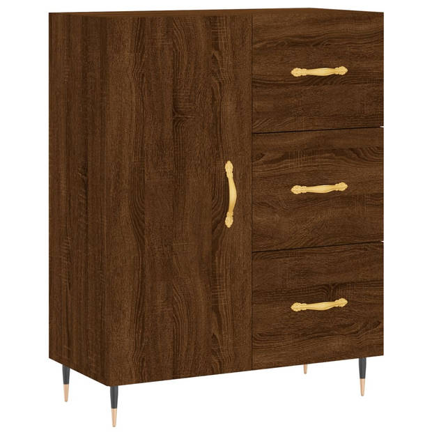 The Living Store Dressoir Vintage - Bruineiken - 69.5 x 34 x 90 cm