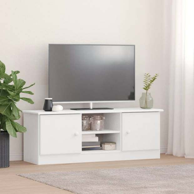 vidaXL TV-meubel ALTA 112x35x41 cm massief grenenhout wit