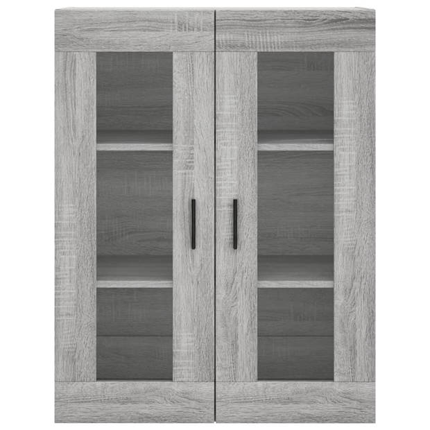 vidaXL Hoge kast 69,5x34x180 cm bewerkt hout grijs sonoma eikenkleurig