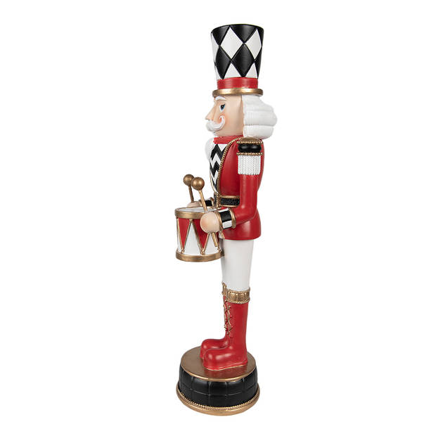 Clayre & Eef Kerstdecoratie Beeld Notenkraker 33 cm Rood Polyresin Kerstfiguren Rood Kerstfiguren