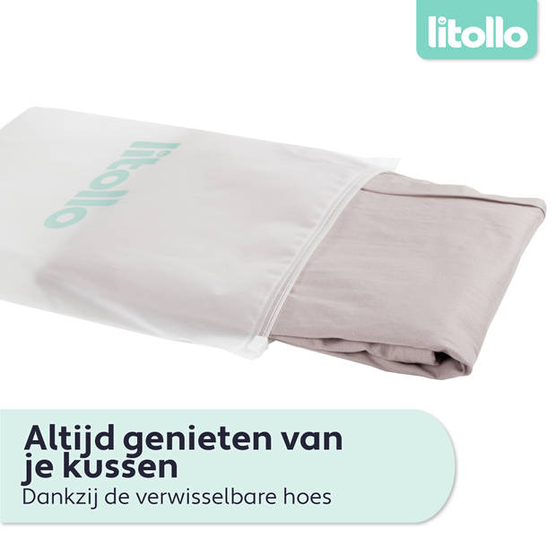 Litollo® Zwangerschapskussen (J-vorm) - Voedingskussen - Lichaamskussen - Zijslaapkussen - Body pillow - Hoes