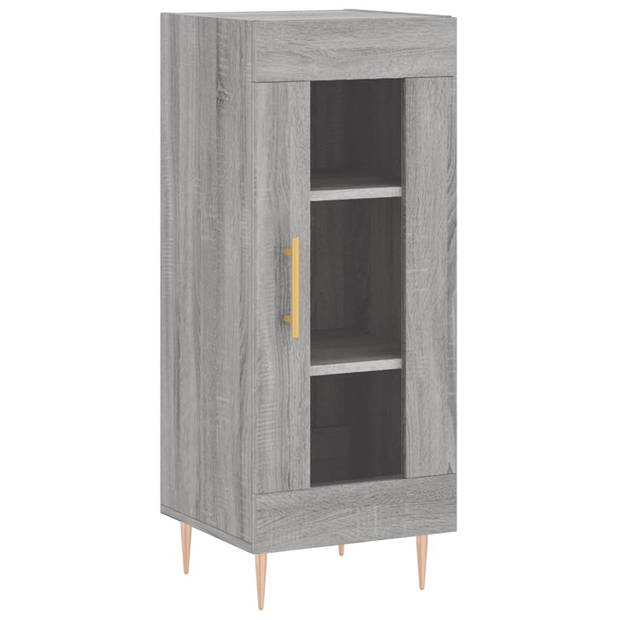 vidaXL Hoge kast 34,5x34x180 cm bewerkt hout grijs sonoma eikenkleurig