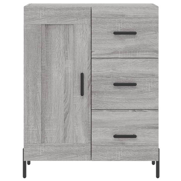 vidaXL Hoge kast 69,5x34x180 cm bewerkt hout grijs sonoma eikenkleurig