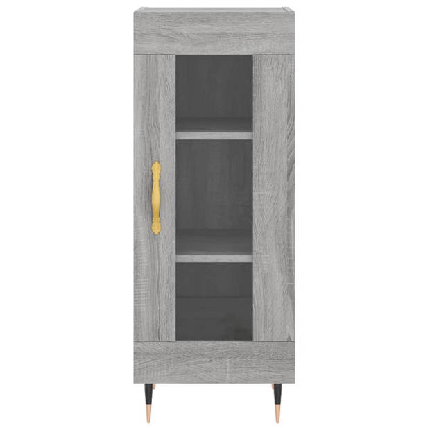 vidaXL Hoge kast 34,5x34x180 cm bewerkt hout grijs sonoma eikenkleurig