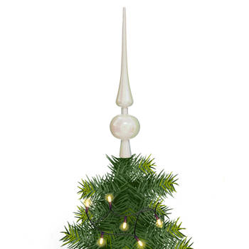 Atmosphera - kerstboom piek - wit - plastic - H28 cm - kerstboompieken