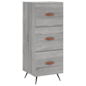 The Living Store Dressoir EIGENTIJDSE - Bijzetkast - 34.5 x 34 x 90 cm - Grijs Sonoma Eiken