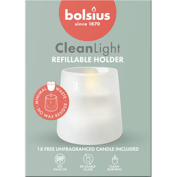 Bolsius geurkaars Clean Light Starterkit - Zero fragrance