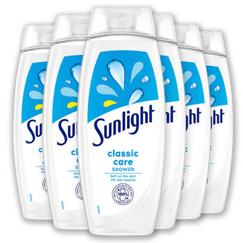 Sunlight Classic Care Douchegel - Zeep pH-Huidneutraal - 6 x 450 ml - Voordeelverpakking