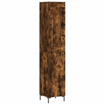 vidaXL Hoge kast 34,5x34x180 cm bewerkt hout gerookt eikenkleurig