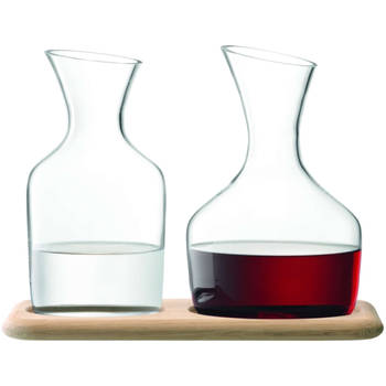 L.S.A. - Wine Karaf Set met Onderzetter Set van 2 Stuks - Glas - Transparant