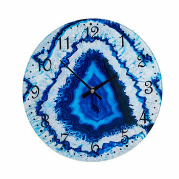 Muurklok Marmer Blauw Kristal 30 x 4 x 30 cm (4 Stuks)