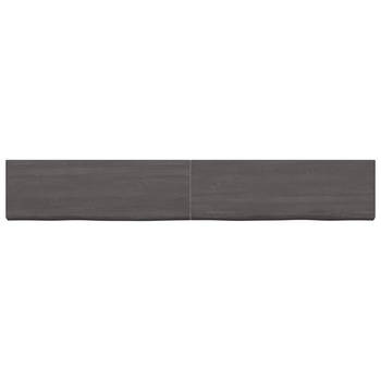 The Living Store Wandplank Rustieke Stijl - 180 x 40 x 4 cm - Donkergrijs - Massief Eikenhout - Draagvermogen 28.8 kg