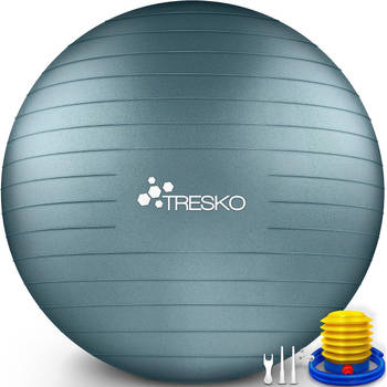 Fitnessbal, yogabal met pomp - diameter 85 cm - Grey Blue