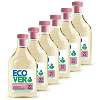 Ecover - Vloeibaar Wasmiddel Wol- & Fijnwas - Waterlelie & Groene Meloen - 6 x 1L - Voordeelverpakking