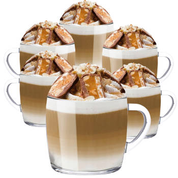 Koffieglas - Theeglazen – Cappuccino glazen - Latte Macchiato Glazen - 310ML - Set Van 6
