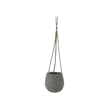 Gina Da Jute Hangpot 'Papette' Grey blue