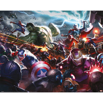 Poster Marvel Future Fight Heroes Assault 50x40cm