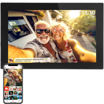 Denver Digitale Fotolijst 10.1 inch - Glas Display - Frameo App - WiFi - 16GB - PFF1037B