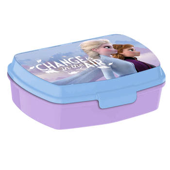 Disney Frozen broodtrommel/lunchbox voor kinderen - lila - kunststof - 20 x 10 cm - Lunchboxen