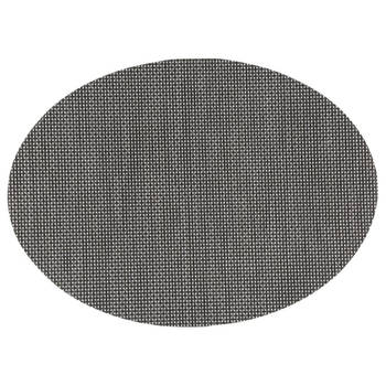Ovale placemat Maoli zwart kunststof 48 x 35 cm - Placemats