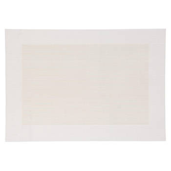 Secret de Gourmet Rechthoekige placemat wit/ivoor - texaline - 50 x 35 cm - Onderleggers - Placemats