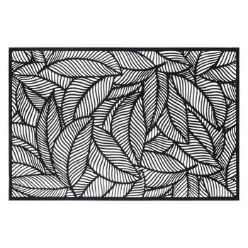 Rechthoekige placemat Jungle zwart PVC 45 x 30 cm - Placemats