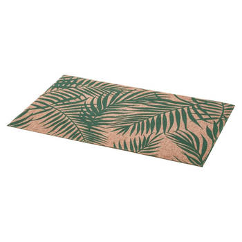 Rechthoekige placemat Palm groen linnen mix 45 x 30 cm - Placemats