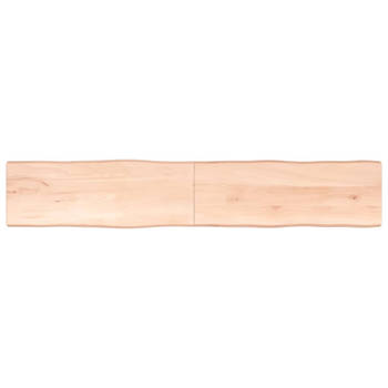 vidaXL Tafelblad natuurlijke rand 220x40x(2-4) cm massief eikenhout